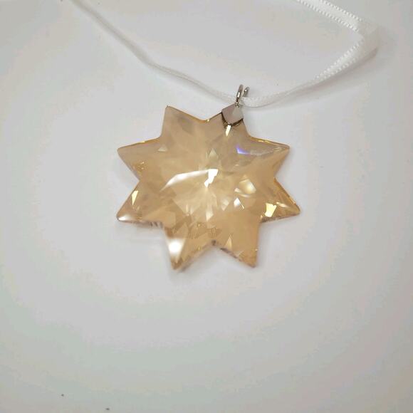 Swarovski 3D Star Crystal Gold Ornament With Box - Picture 1 of 5